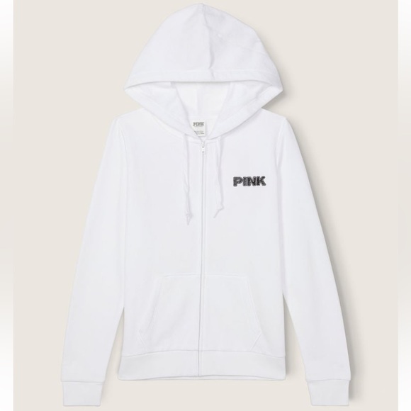 Vs Victorias Secret Pink Perfect Full Zip Hoodie Sweater Jacket Top Tropical S - Picture 5 of 8